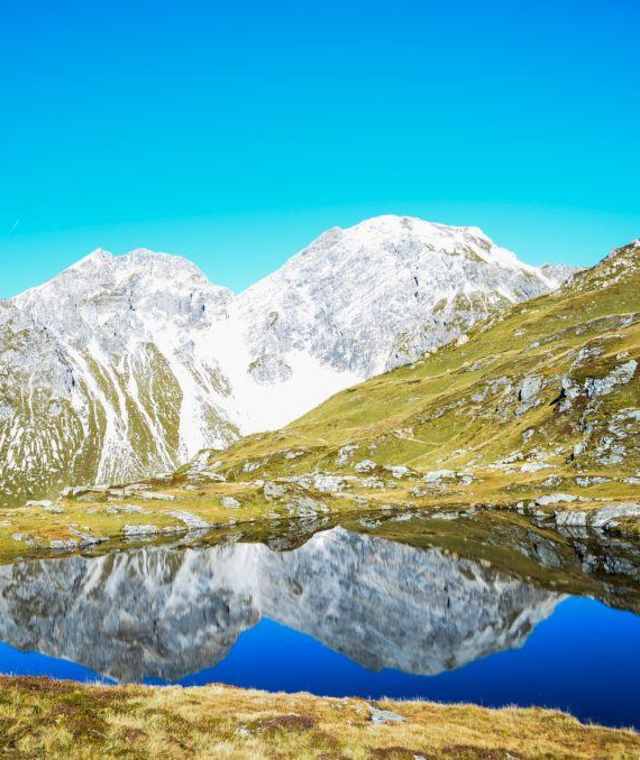 Essersee mit Stierkarkopf, Wildkarhöhe und Rothron (von links)